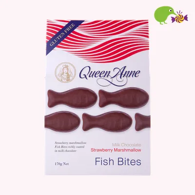 Queen Anne Strawberry Marshmallow Milk Chocolate Fish Bites