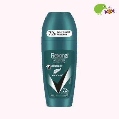 Rexona Advanced Protection Invisible Dry All Blacks 72Hr Antiperspirant Deodorant Roll On