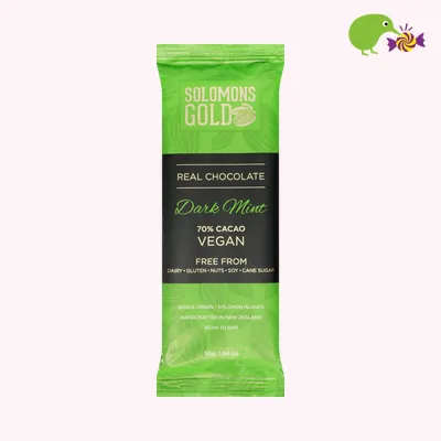Solomons Gold Dark Mint Organic Chocolate Block
