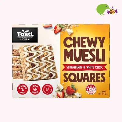 Tasti Strawberry & White Choc Chewy Muesli Squares