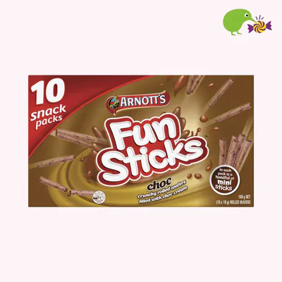 Arnott's Funsticks Choc Rolled Wafer Snack Pack