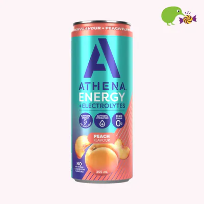 Athena Peach Flavour Energy + Electrolytes Energy Drink