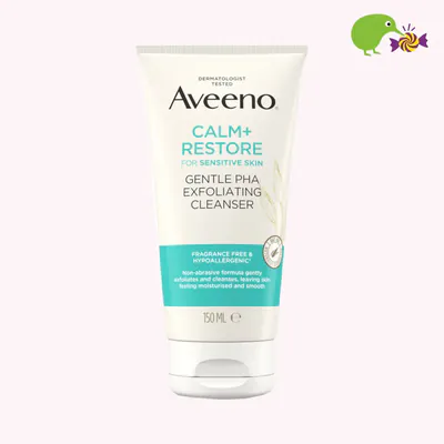 Aveeno Calm+Restore for Sensitive Skin Gentle PHA Exfoliator Cleanser