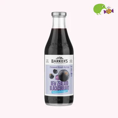 Barker's Reduced Sugar New Zealand Blackcurrant Pressed Fruit Syrup