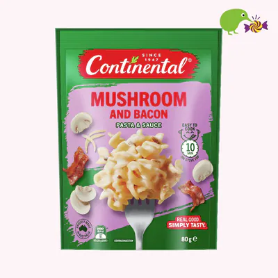 Continental Mushroom & Bacon Pasta & Sauce