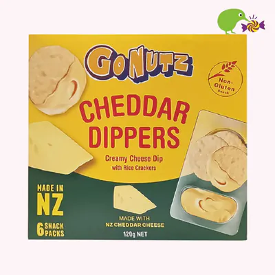 Gonutz Cheddar Dippers With Rice Crackers