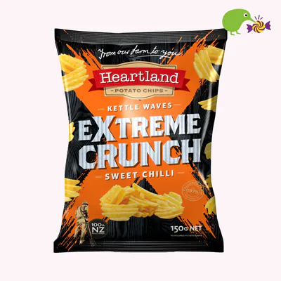 Heartland Extreme Crunch Sweet Chilli Kettle Waves Potato Chips