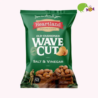 Heartland Salt & Vinegar Old Fashioned Wave Cut Potato Chips