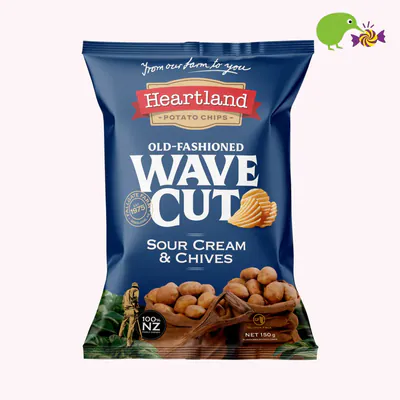 Heartland Sour Cream & Chives Old-Fashioned Wave Cut Chips