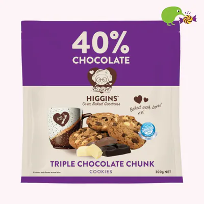 Higgins 40% Chocolate Triple Chocolate Chunk Cookies