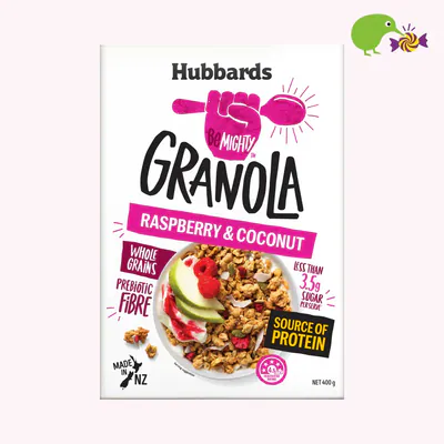 Hubbards BeMighty Raspberry & Coconut Granola