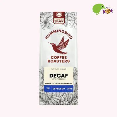 Hummingbird Decaf Organic Fair Trade Espresso Grind Coffee