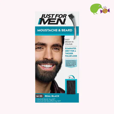 Just For Men Moustache & Beard Real Black Brush In Colour Gel