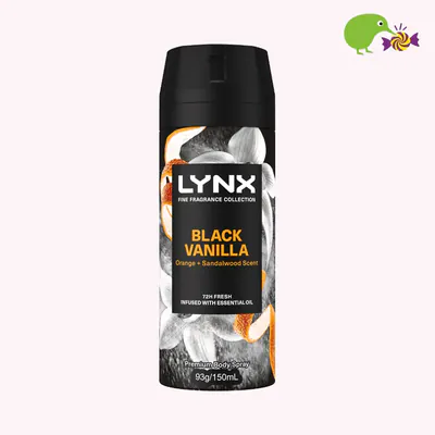 Lynx Fine Fragrance Collection Black Vanilla 72hr Antiperspirant Bodyspray