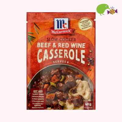 McCormick Slow Cooker Beef & Red Wine Casserole Recipe Base