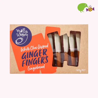 Molly Woppy White Choc Dipped Ginger Fingers Gingerbread