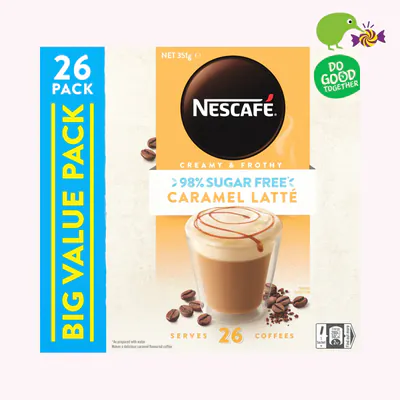 Nescafe 98% Sugar Free Caramel Latte Coffee Sachets