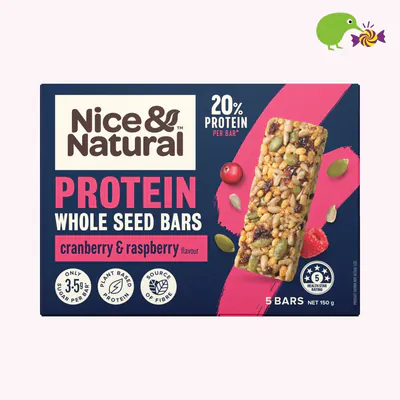 Nice & Natural Cranberry & Raspberry Flavour Protein Whole Seed Bars