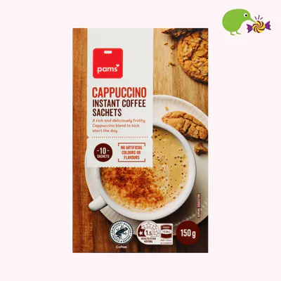 Pams Cappuccino Flavoured Instant Coffee Sachets