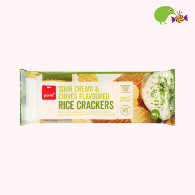 Pams Sour Cream & Chives Flavoured Rice Crackers
