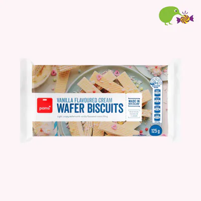 Pams Vanilla Flavoured Cream Wafer Biscuits