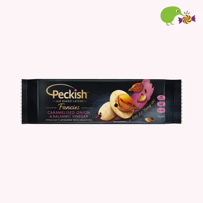 Peckish Fancies Caramelised Onion & Balsamic Vinegar Flavoured Rice Crackers
