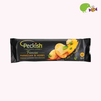 Peckish Fancies Parmesan & Herbs Premium Flavoured Rice Crackers