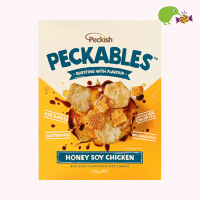 Peckish Peckables Honey Soy Chicken Bite-Sized Flavoured Rice Snacks
