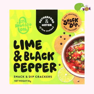 Rutherford & Meyer Lime & Black Pepper Snack & Dip Crackers