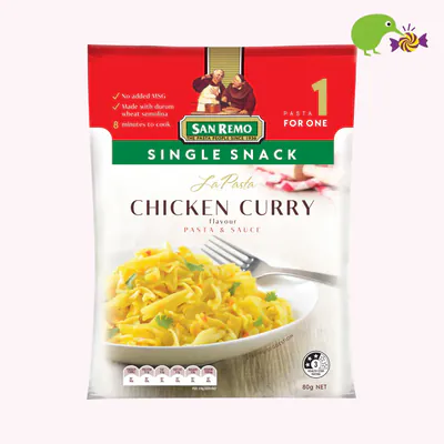 San Remo La Pasta Chicken Curry Pasta & Sauce Single Snack