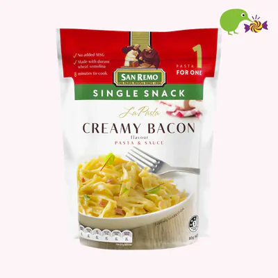 San Remo La Pasta Creamy Bacon Pasta & Sauce Single Snack