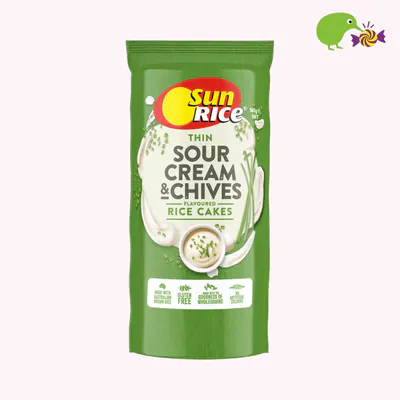 SunRice Thin Sour Cream & Chives Flavoured Rice Cakes
