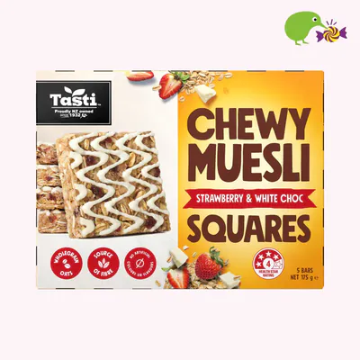 Tasti Strawberry & White Choc Chewy Muesli Squares