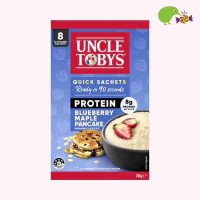 Uncle Tobys Oats Protein Blueberry Maple Pancake Flavour Quick Sachets