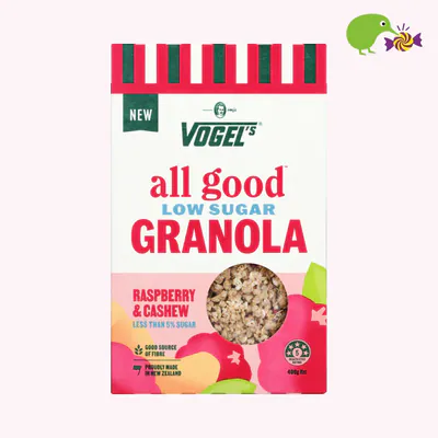 Vogel's All Good Raspberry & Cashew Low Sugar Granola
