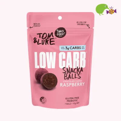 Tom & Luke Chocolate Coated Raspberry Low Carb Snackaballs