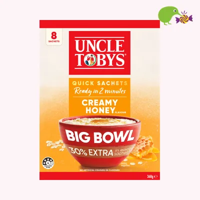 Uncle Tobys Oats Creamy Honey Flavour Big Bowl Quick Sachets