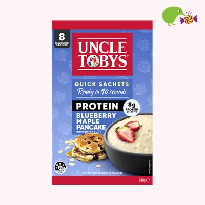 Uncle Tobys Oats Protein Blueberry Maple Pancake Flavour Quick Sachets
