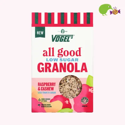 Vogel's All Good Raspberry & Cashew Low Sugar Granola
