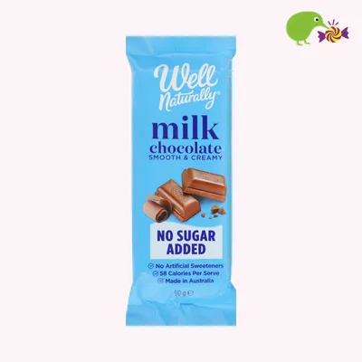 Well Naturally No Sugar Added Smooth & Creamy Milk Chocolate Block