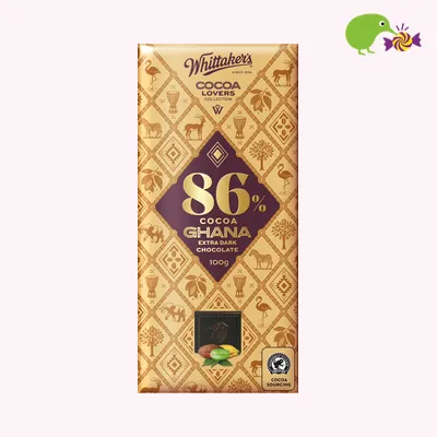 Whittaker's Cocoa Lovers Collection 86% Ghana Dark Chocolate Block