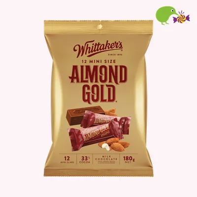 Whittaker's Mini Size Almond Gold 12 Chocolate Bars