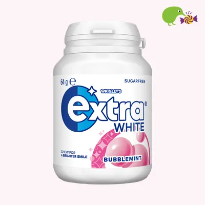 Wrigley's Extra White Bubblemint Sugar Free Chewing Gum Bottle